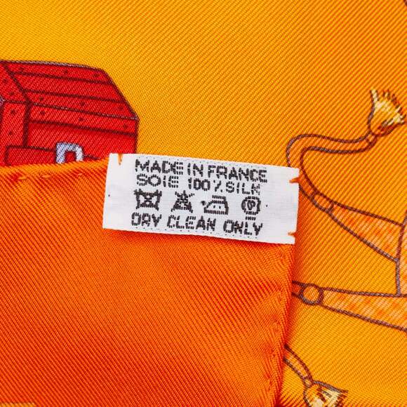 HERMES Authentic Orange Silk Scarf - Picture 5 of 6